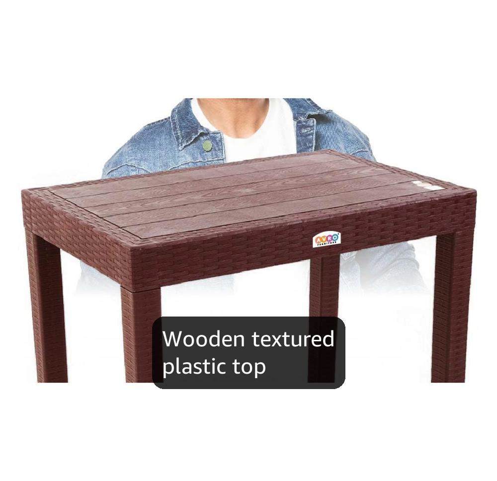 AVRO FURNITURE Nexa Dining/Office Table | Wooden Texture on Top